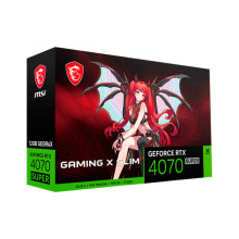 Tarjeta de video MSI GeForce RTX 4070 SUPER 12G GAMING X SLIM MLG, 12GB GDDR6X, PCI-E Gen4. Puertos: 3 x DisplayPort / 1 x HDMI