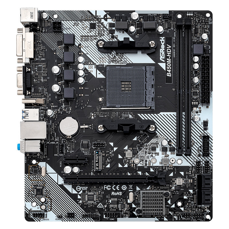 Motherboard ASROCK B450M-HDV R4.0, Chipset AMD B450, Socket AMD AM4, mATX, DDR4