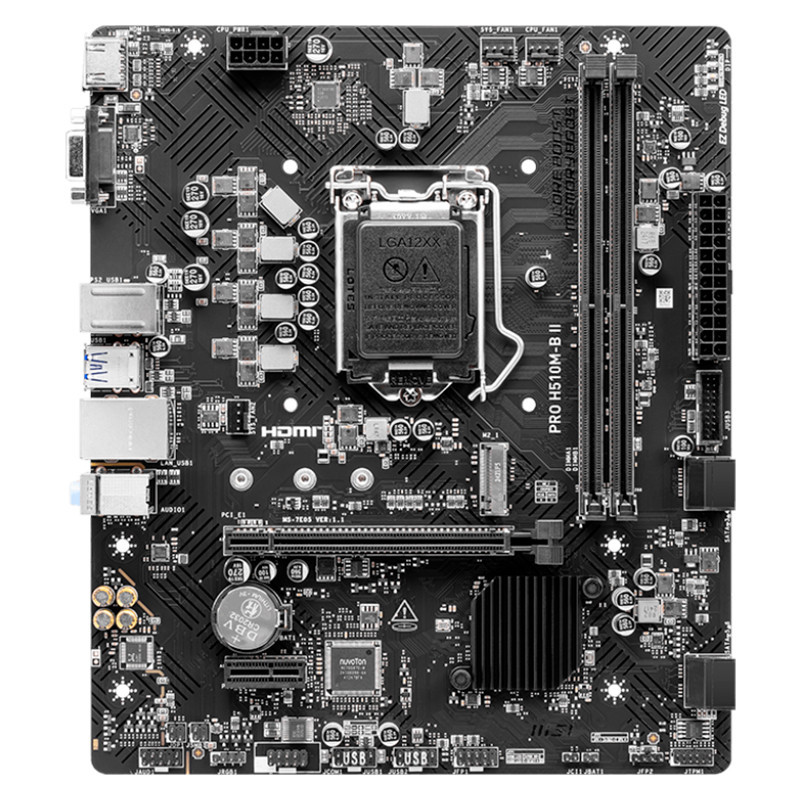 Motherboard MSI PRO H510M-B II Chipset Intel H470, LGA1200, HDMI, VGA, mATX, DDR4, M.2 Motherboard MSI PRO H510M-B II Chipset Intel H470, LGA1200, HDMI, VGA, mATX, DDR4, M.2