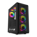 Case Gamer Cybertel Element - CBX 5011, Mid Tower, USB 3.0 / USB 2.0, audio, negro. vidrio templado, 6 coolers rainbow 12cm