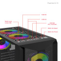 Case Gamer Cybertel Element - CBX 5011, Mid Tower, USB 3.0 / USB 2.0, audio, negro. vidrio templado, 6 coolers rainbow 12cm